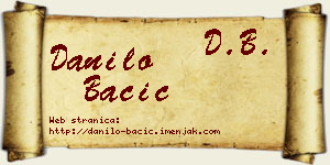 Danilo Bačić vizit kartica